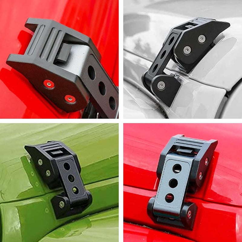 Brangstak Stainless Steel Latch Hood Capture Kit for 2007-2018 Jeep Wrangler JK JKU and 2018-2022 Jeep Wrangler JLJLU Gladiator 2-Door and 4-Door (Black) - Image 2